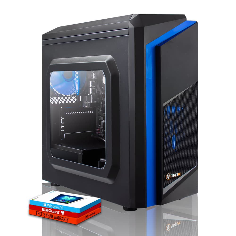Fierce Trickster Gaming PC, Fast AMD Ryzen 3 3100 3.9GHz, 240GB SSD, 16GB RAM, GT 1030 2GB - 1141270