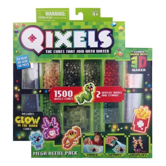 QIXELS - Mega-täyttö GLOW (1500 täyttöä - 10 väriä)