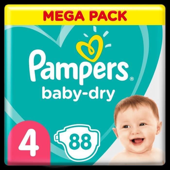 Pampers Baby-Dry Size 4, 88 blöjor