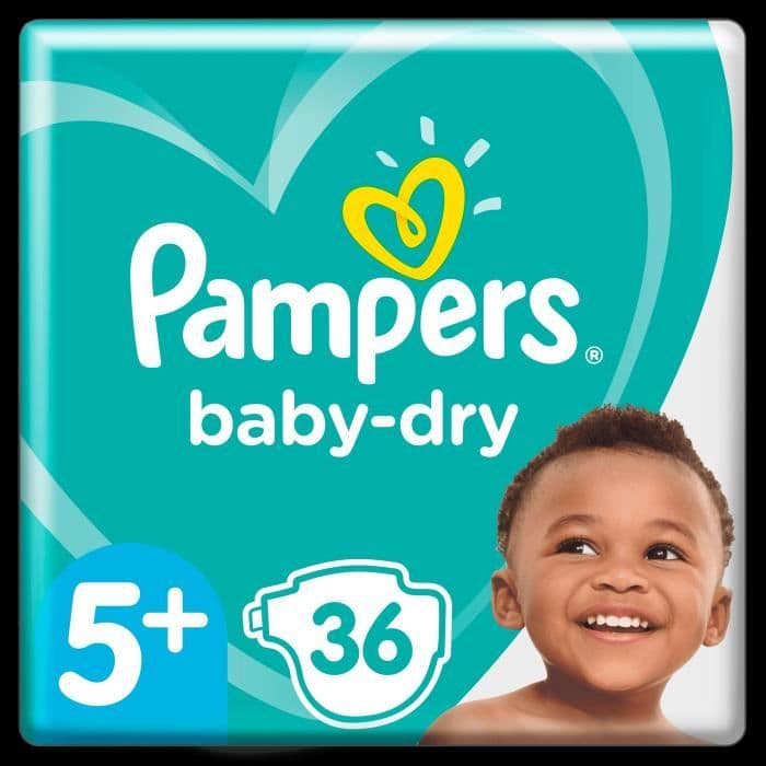Pampers Baby-Dry Size 5+, 36 blöjor