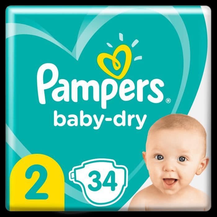 Pampers Baby-Dry storlek 2, 34 blöjor
