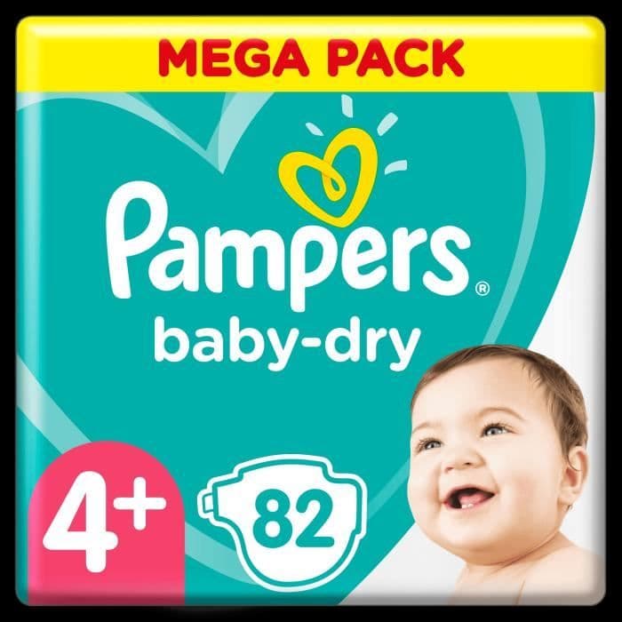Pampers Baby-Dry Size 4+, 82 blöjor