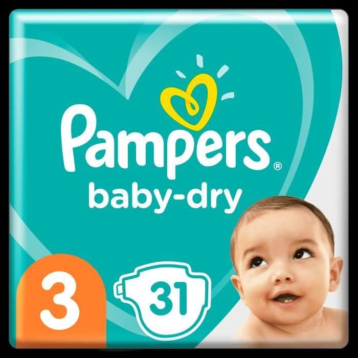 Pampers Baby-Dry Size 3, 31 blöjor