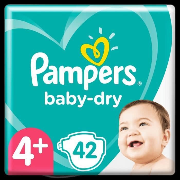 Pampers Baby-Dry Size 4+, 42 blöjor