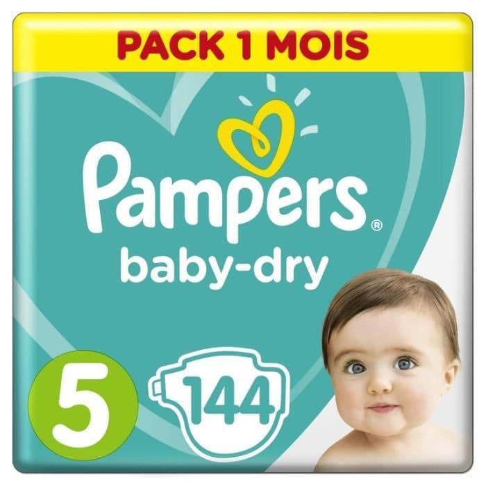PAMPERS Babytorr storlek 5 - 11 till 23 kg - 144 blöjor - 1 månads förpackningsformat