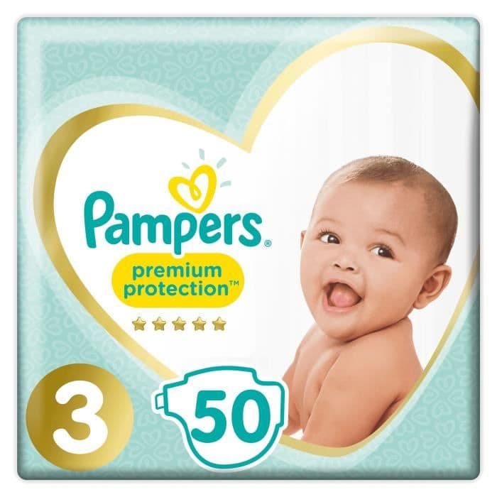 PAMPERS Premium Protection Size 3 Midi - 6 till 10 kg - 50 lager - Jättepaketformat