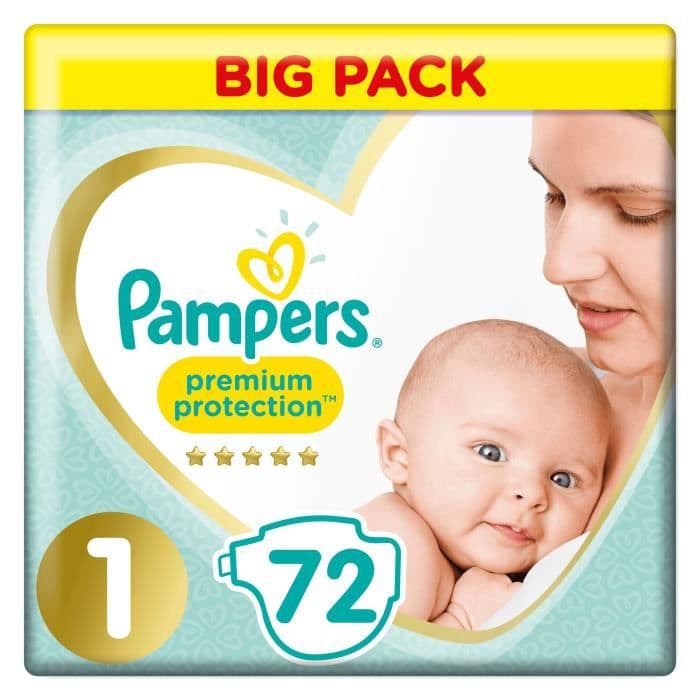 PAMPERS Premium Protection New Baby Size 1, 2-5 kg - 72 blöjor - Jumbo Pack