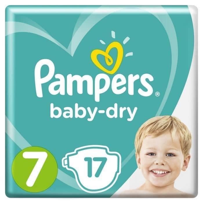 Pampers Baby-Dry storlek 7, 15+ kg, 17 blöjor