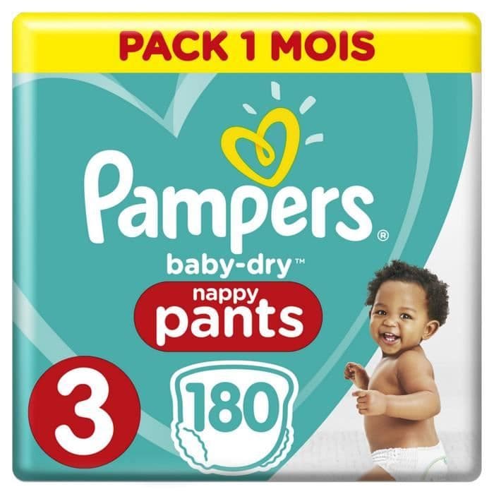 Pampers Baby-Dry Pants Storlek 3, 180 blöjor - 1 månads förpackning