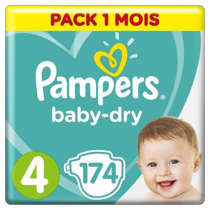 PAMPERS Babytorr storlek 4, 9-14 kg - 174 blöjor - 1 månadspaket