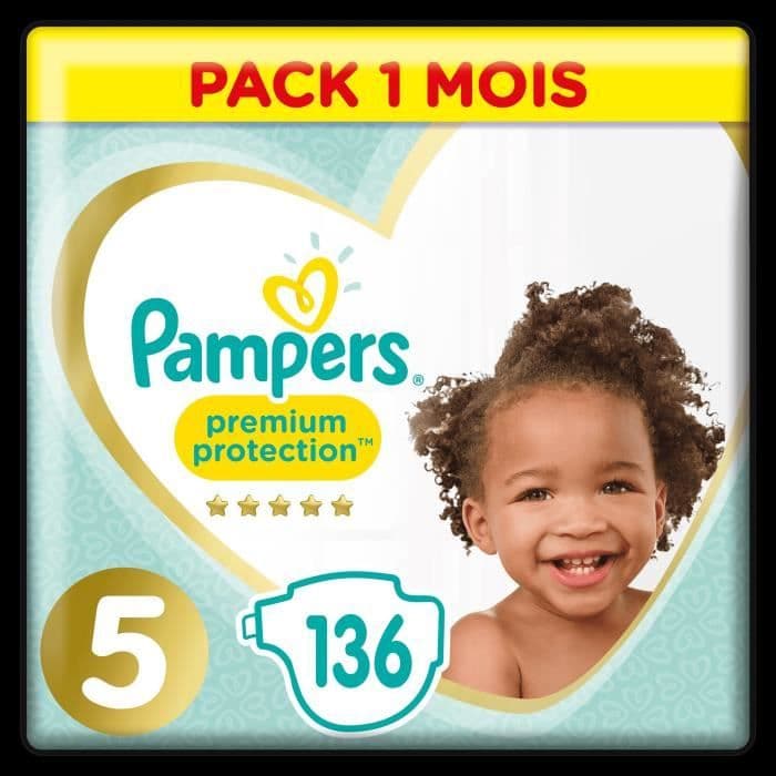 PAMPERS Premium-skydd Storlek 5 11-23 kg - 136 blöjor, 1 månadspaket