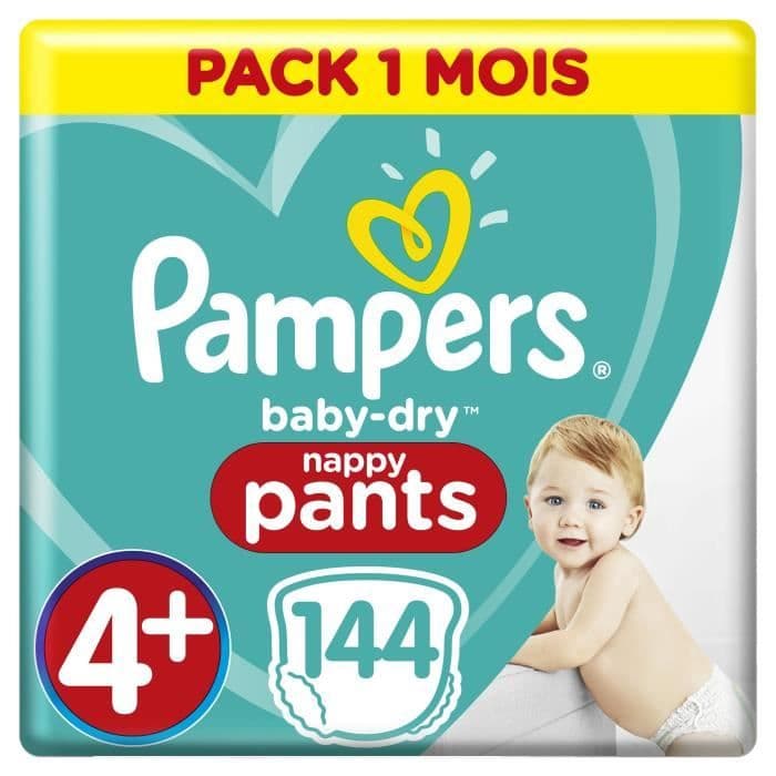 PAMPERS BABY-DRY PANTS Storlek 4+ - 144 lager - 1 månads förpackning
