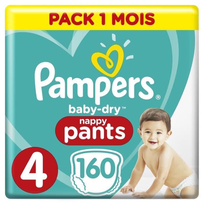 PAMPERS Barntorkbyxor Storlek 4, 9-15 kg, 160 blöjor - 1 månads förpackning