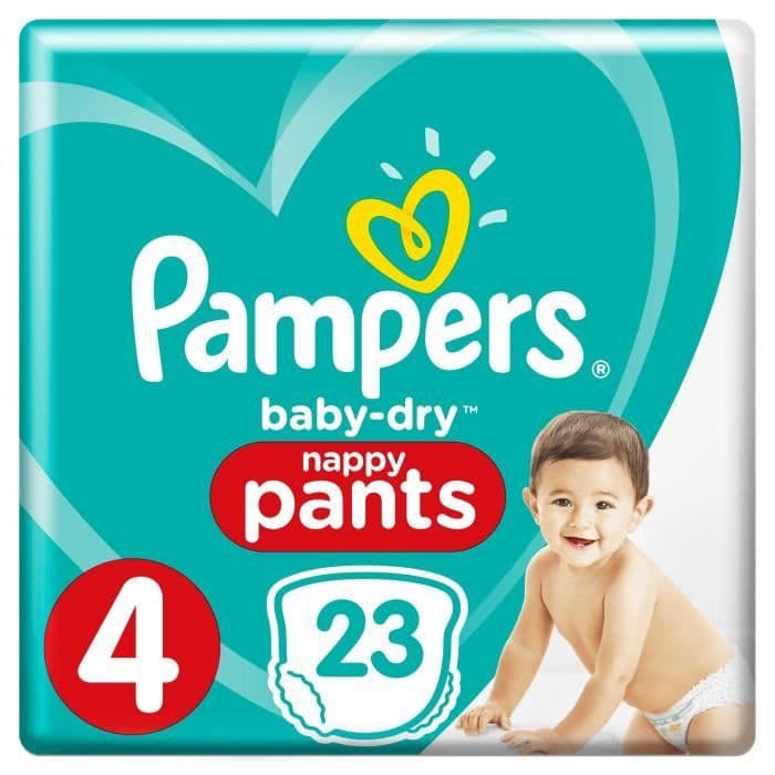 PAMPERS Baby tørre bukser størrelse 4 - 8 til 15 kg - 23 lag