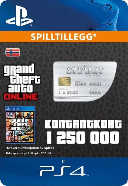 Stor, hvit hai, kontantkort (NO)
