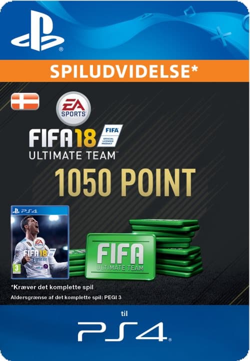 Pakke med 1050 FIFA 18 Point (Denmark)
