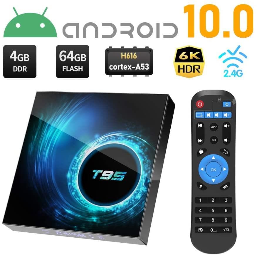 6K Full HD -Mediasoitin T95 4GB 64GB - KODI, WiFi-TV-laatikko IPTV