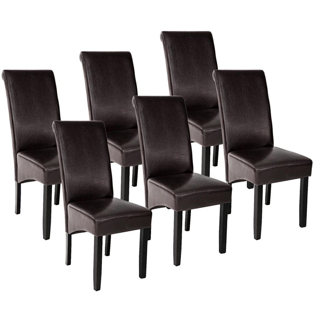 6 köksstolar med ergonomisk design brun 6 köksstolar med ergonomisk design brun