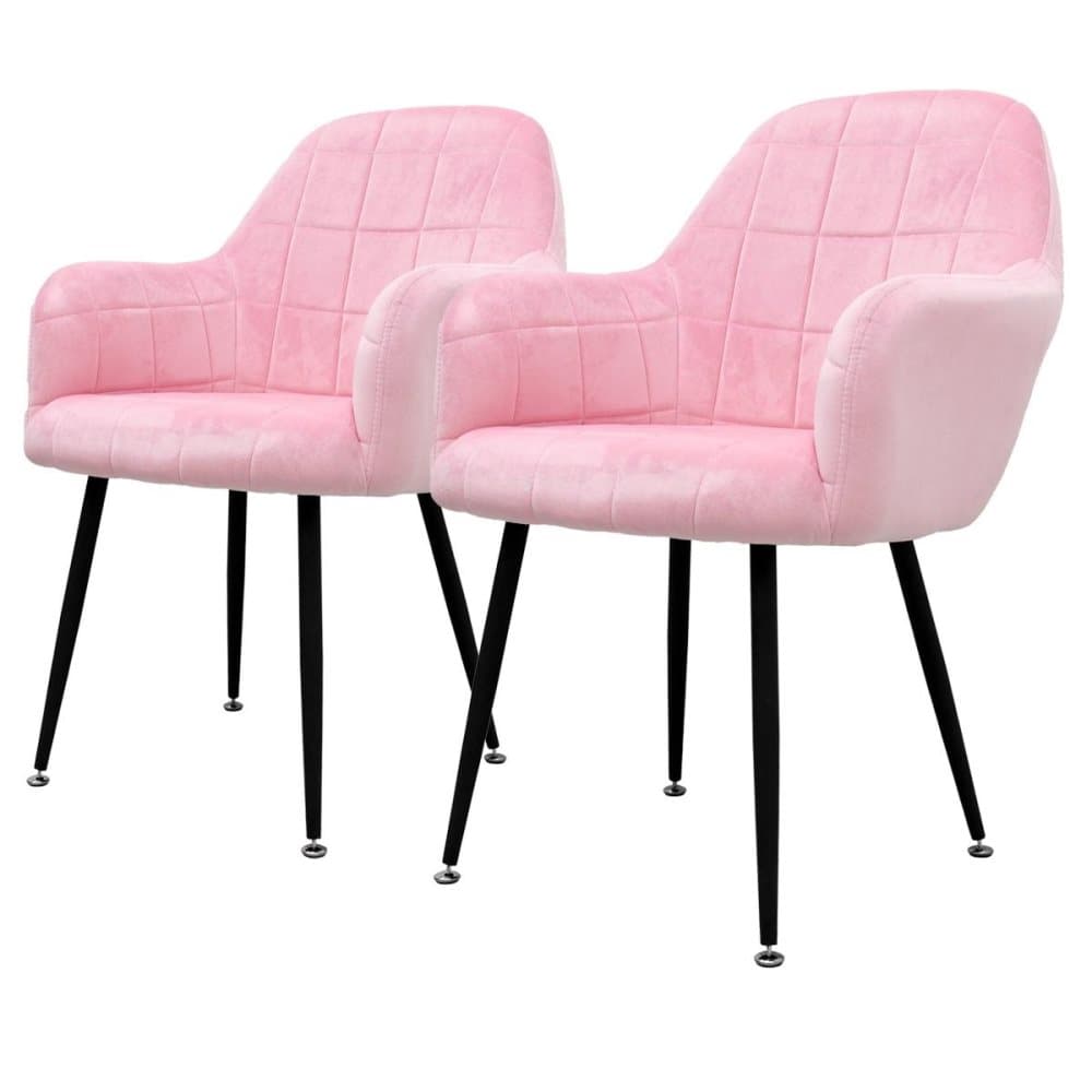 Spisestole Spisebordsstol stue stole stol af fløjl sæt af 2 Pink