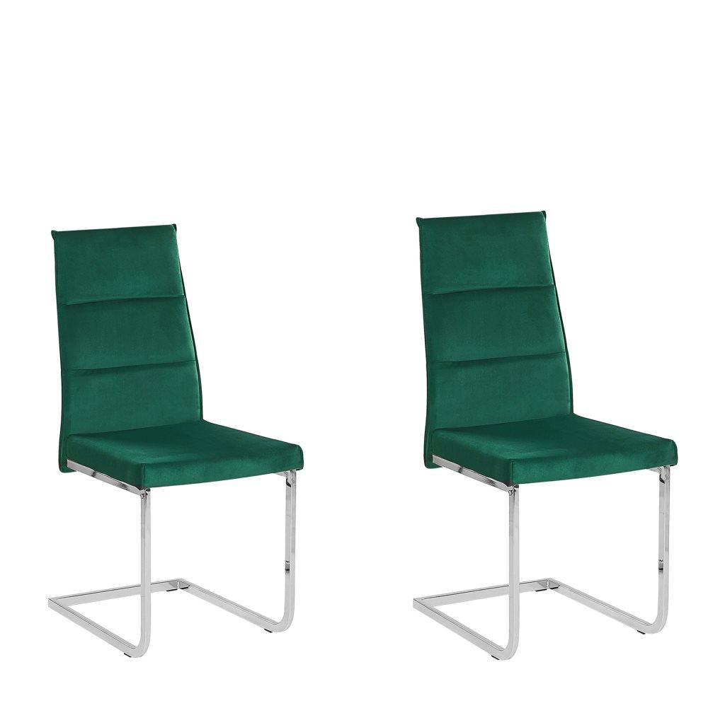 Stolesæt 2 stk. Velour Grøn ROCKFORD
