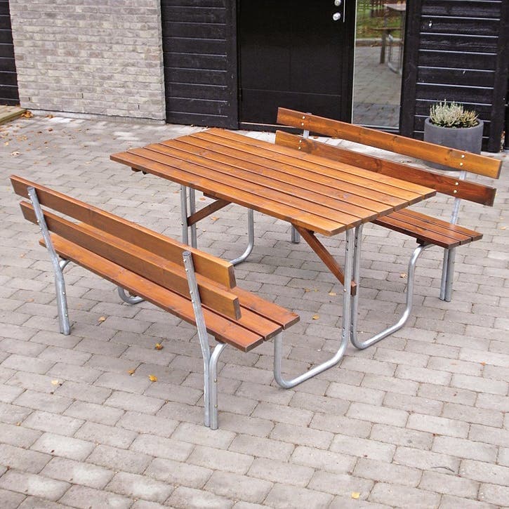 Bänkbord Eden Wood Picknick Stål 150