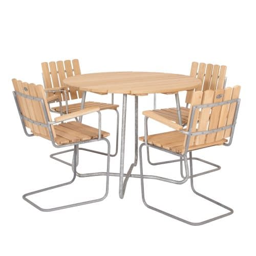 Trädgårdsmöbel Eden Wood Wilma 4 fåtöljer Ø100 cm