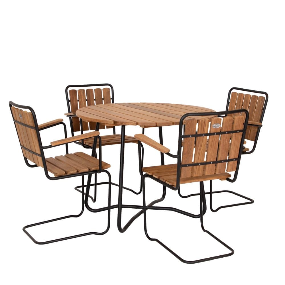 Trädgårdsmöbel Eden Wood Wilma 4 fåtöljer Ø100 cm