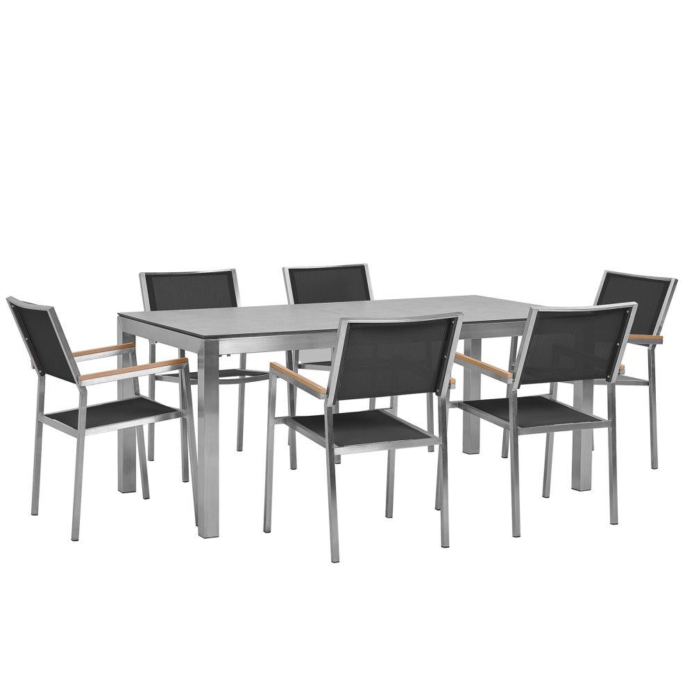 Havemøbelsæt Betonlook/Sort GROSSETO M