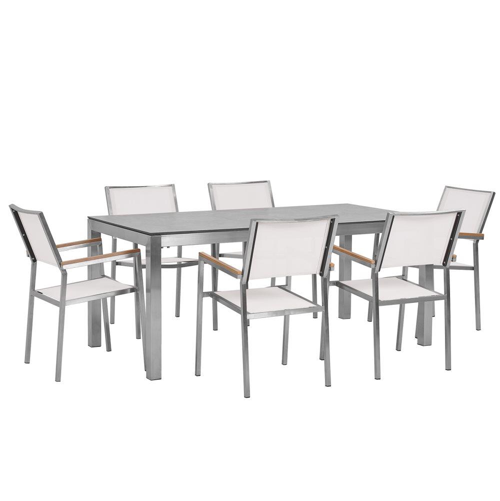 Havemøbelsæt Betonlook/Hvid GROSSETO M