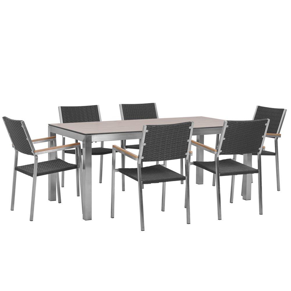 Havemøbelsæt Brun/Sort Rattan GROSSETO M