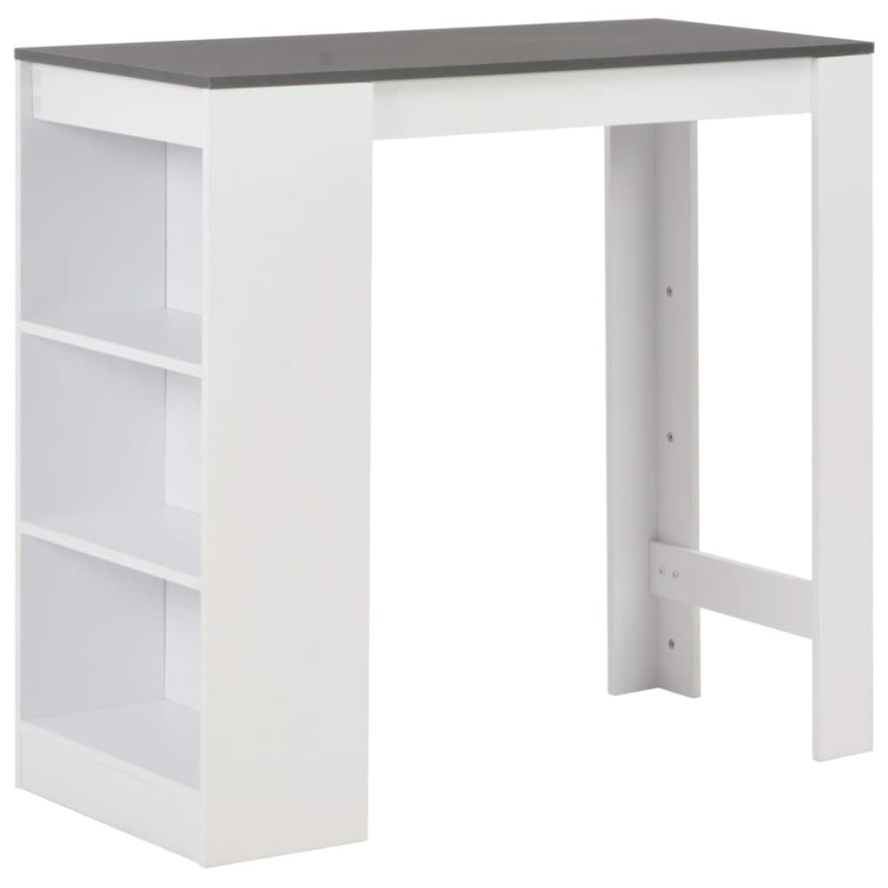 vidaXL Barbord med hylle hvit 110x50x103 cm