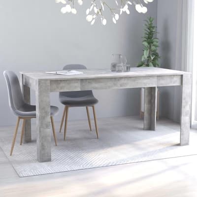 Matbord betonggrå 160x80x76 cm spånskiva