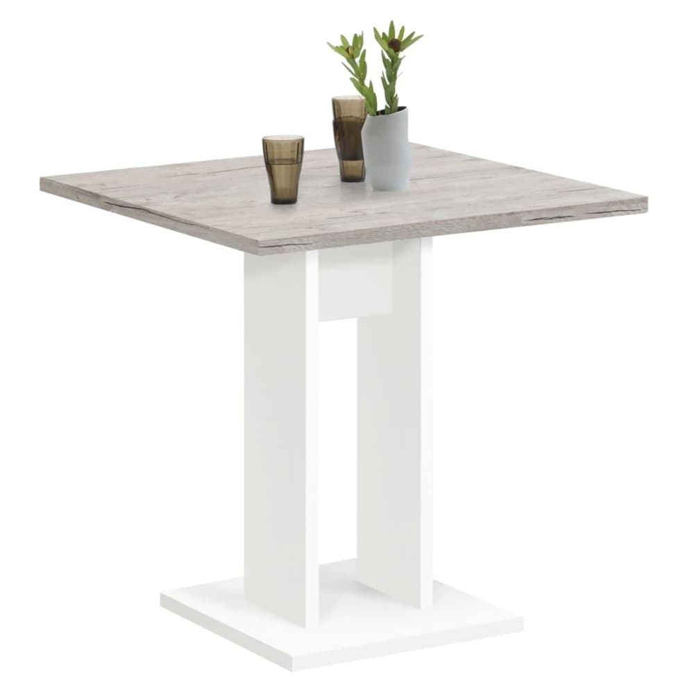 FMD spisebord 70 cm sand-egetræsfarve og hvid