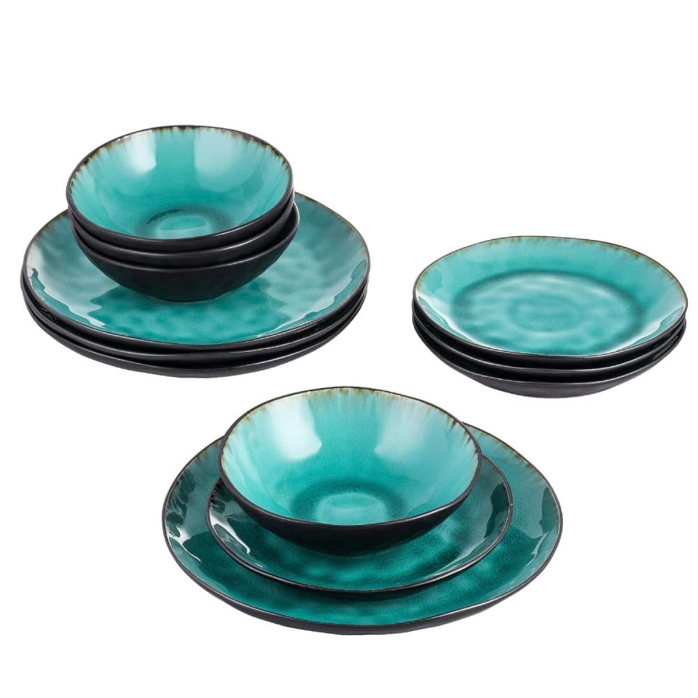 Vancasso Aqua serien, tallriks set 12-delar turkos