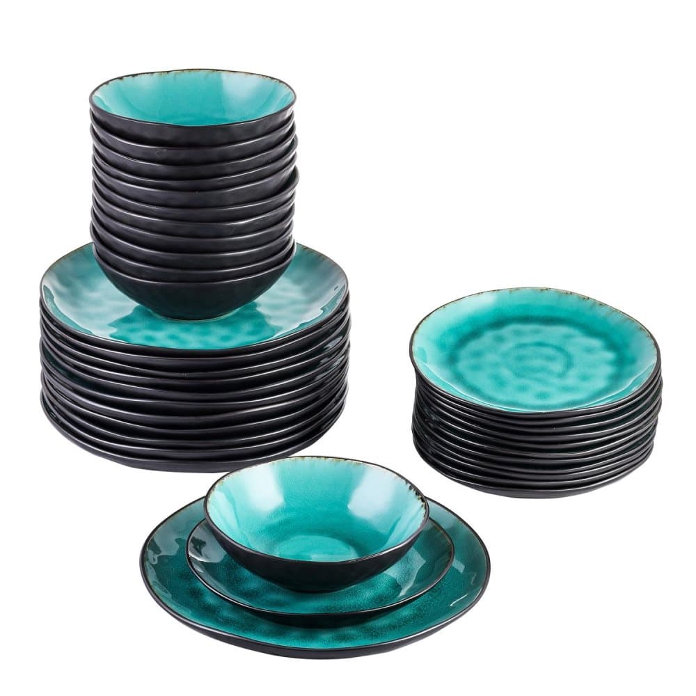 Vancasso Aqua serien, tallriks set 36-delar turkos
