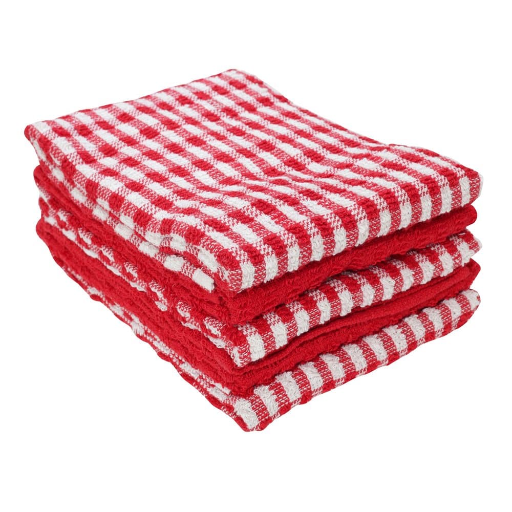Cotton Check Terry Tea Towels (Pack Of 5)