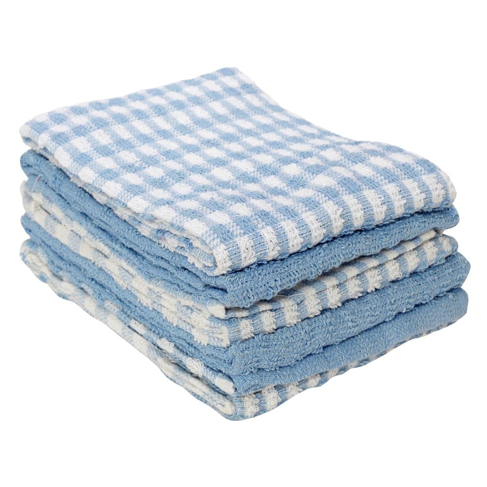 Cotton Check Terry Tea Towels (Pack Of 5)