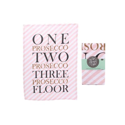 CGB Giftware Pop Fizz Clink Cotton Prosecco Tea Towel