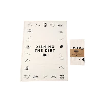CGB Giftware Loft Dishing The Dirt Cotton Tea Towel