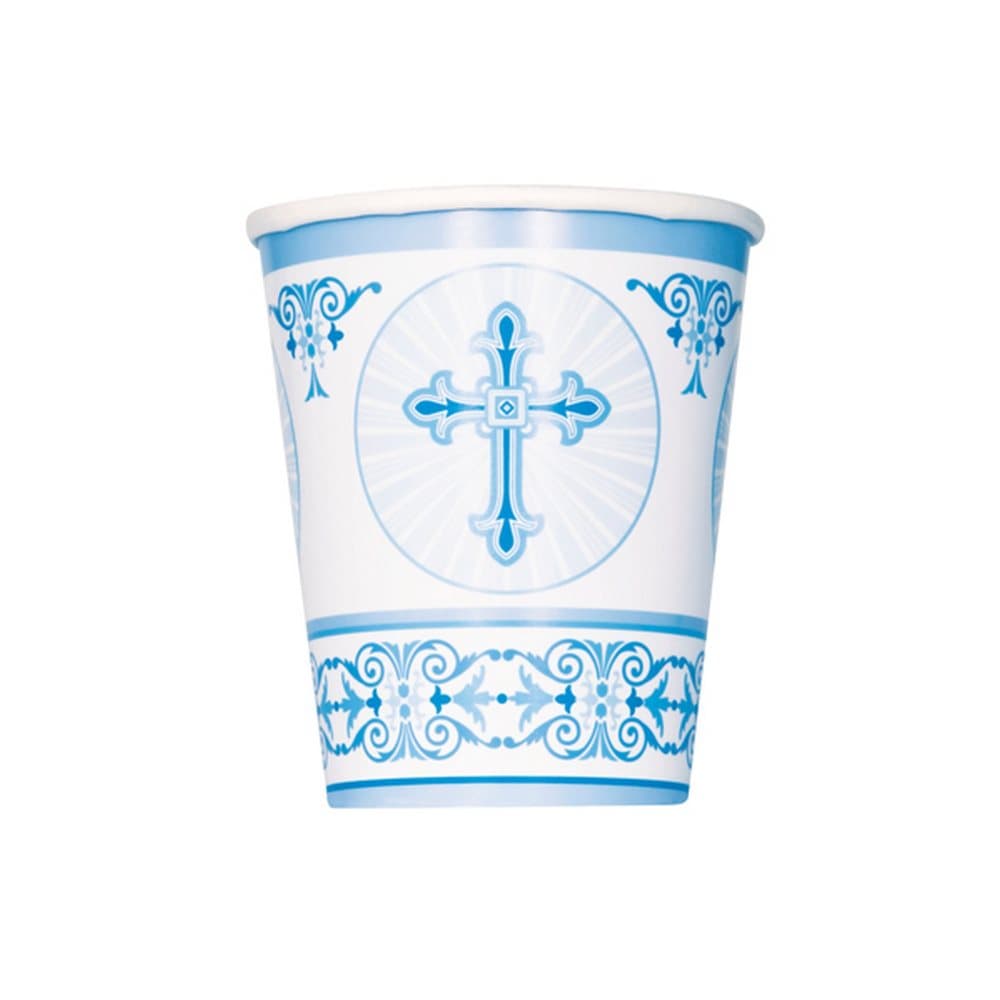 Unique Party Radiant Cross Paper Christening Party Cups (Pack Of 8)