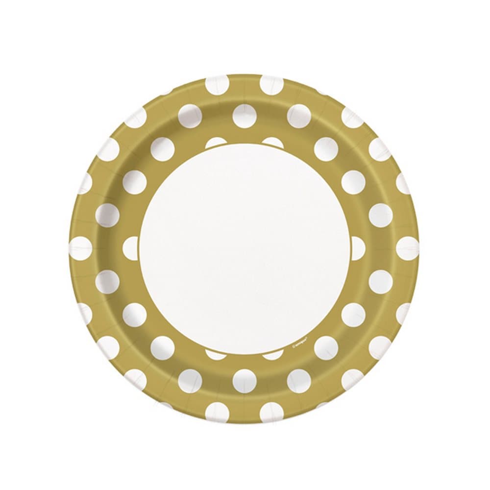 Unique Party Polka Dot Paper Plates (Pack Of 8)