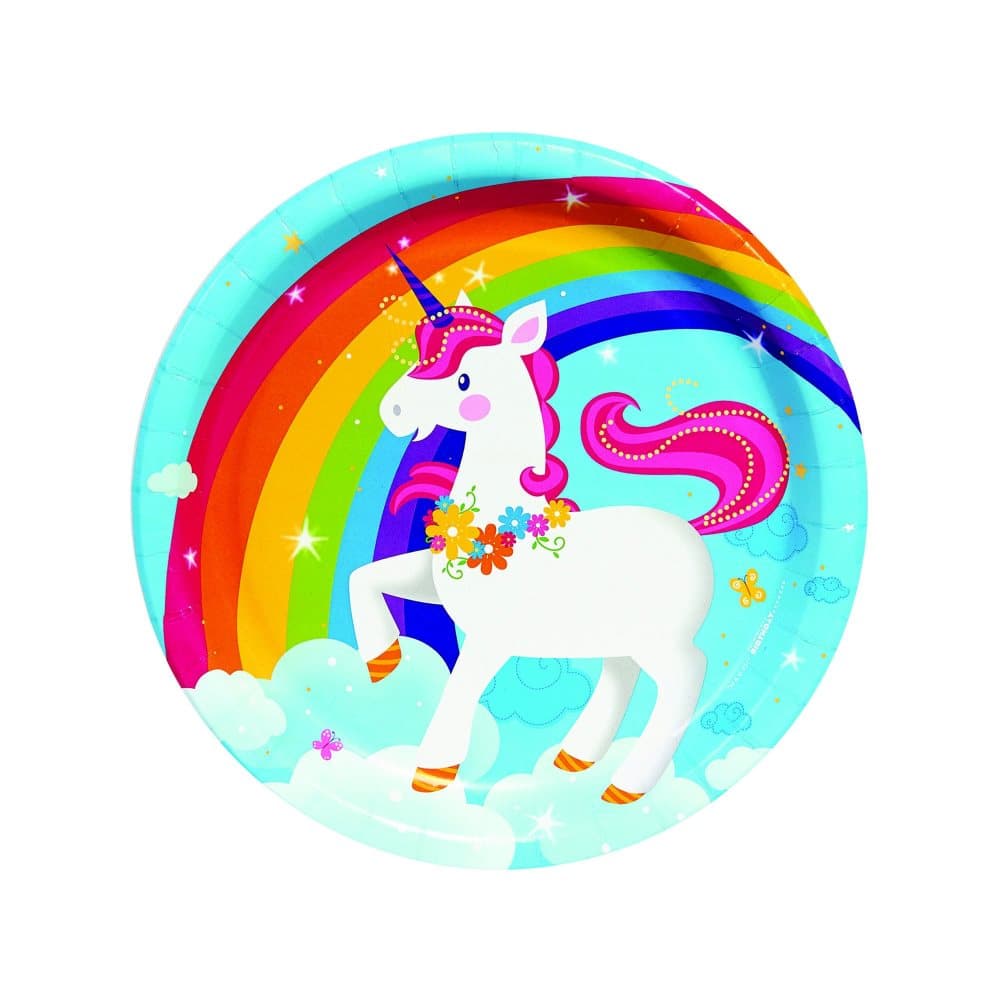 Bristol Novelty Fairytale Unicorn Paper Plates (Pack Of 8) Blue L