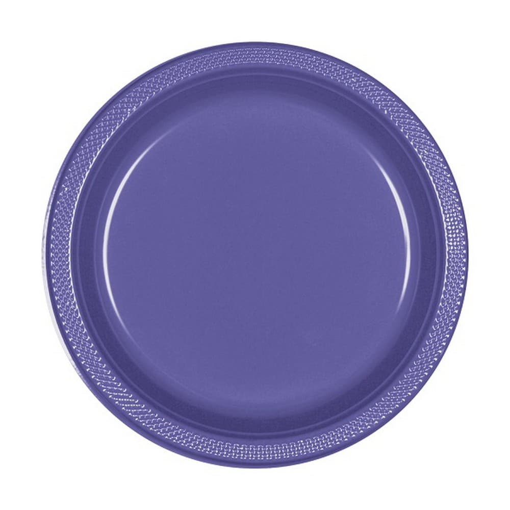 Amscan Purple 22.8cm Plastic Plates (Pack Of 20)