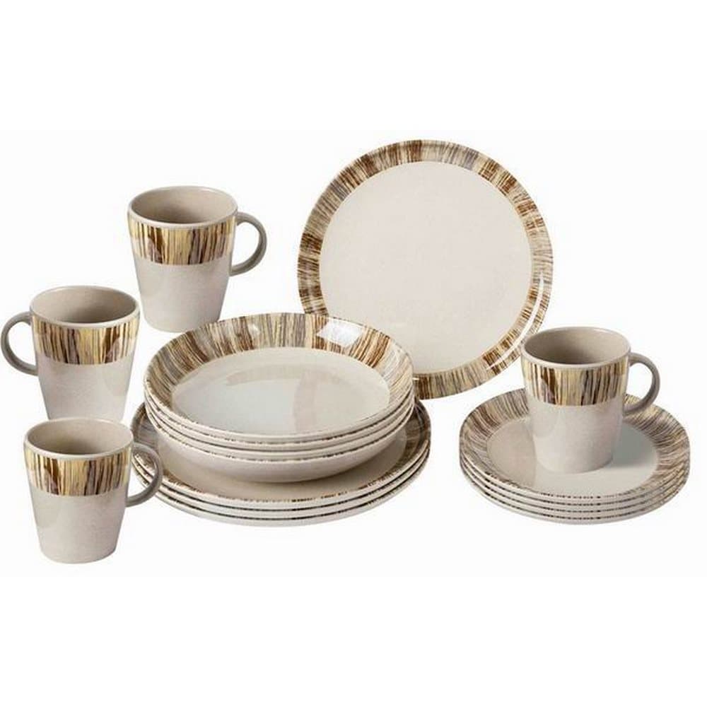 Brunner Bamboo Melamine Dinner Set (16 Pieces)