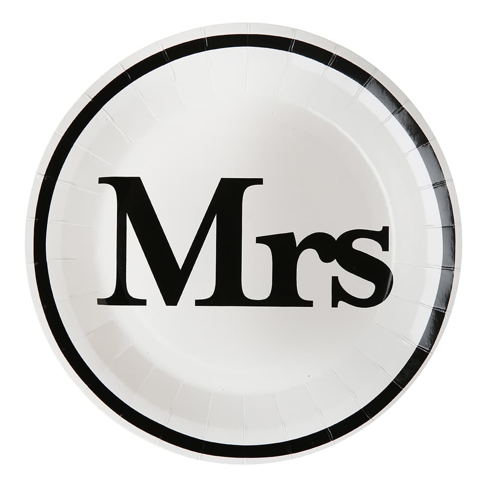 Papptallerkener Mrs Hvit