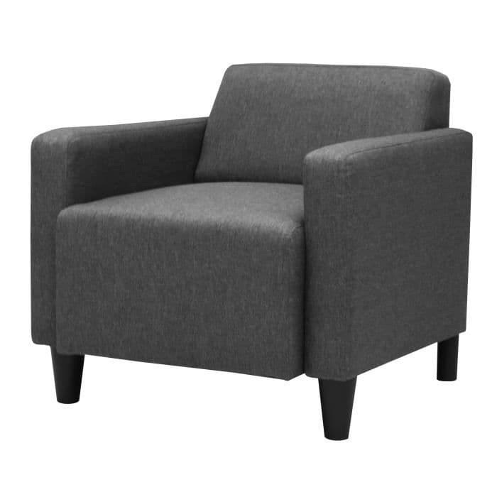 BOBY fåtölj - Sawana Anthracite tyg - L 70 x H 63 x D 66 cm