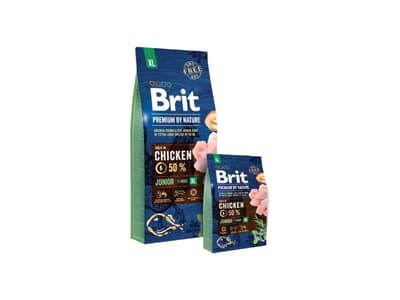 Brit Premium by Nature Junior XL, Vuxen, Kyckling, 15 kg, Jätte (> 45kg), Vitamin A,Vitamin D3,Vitamin E, chicken 50% (dried 30%, boned 20%), oats, w