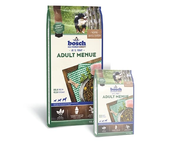 Bosch ADULT MENUE, Vuxen, 15 kg, Aktiv, Vitamin A, Vitamin B1, Vitamin B12, Vitamin B2, Vitamin B3, Vitamin B6, Vitamin B9 (folic acid),..., Poultry