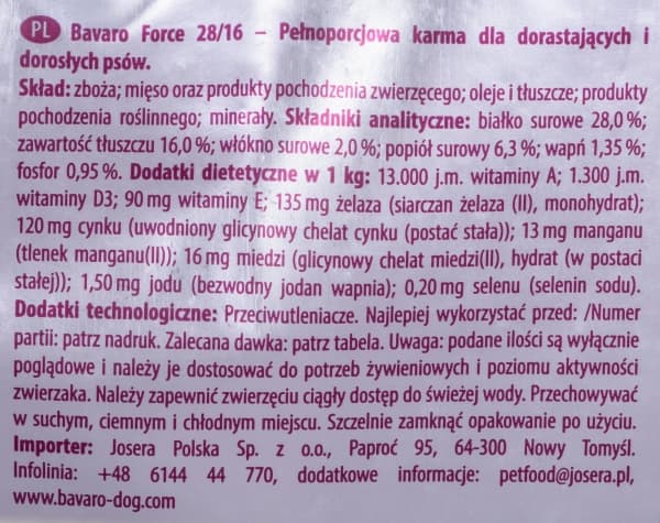 JOSERA Bavaro Force - tørfoder til hunde - 18 kg