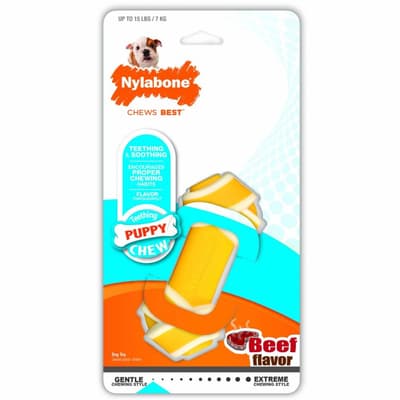 Nylabone Rawhide Puppy Teething Chew Knot Beef